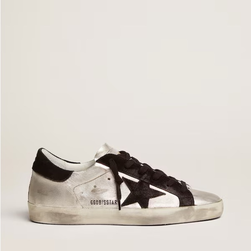 Golden Goose Super-Star Women's Sneakers in Silver and Black